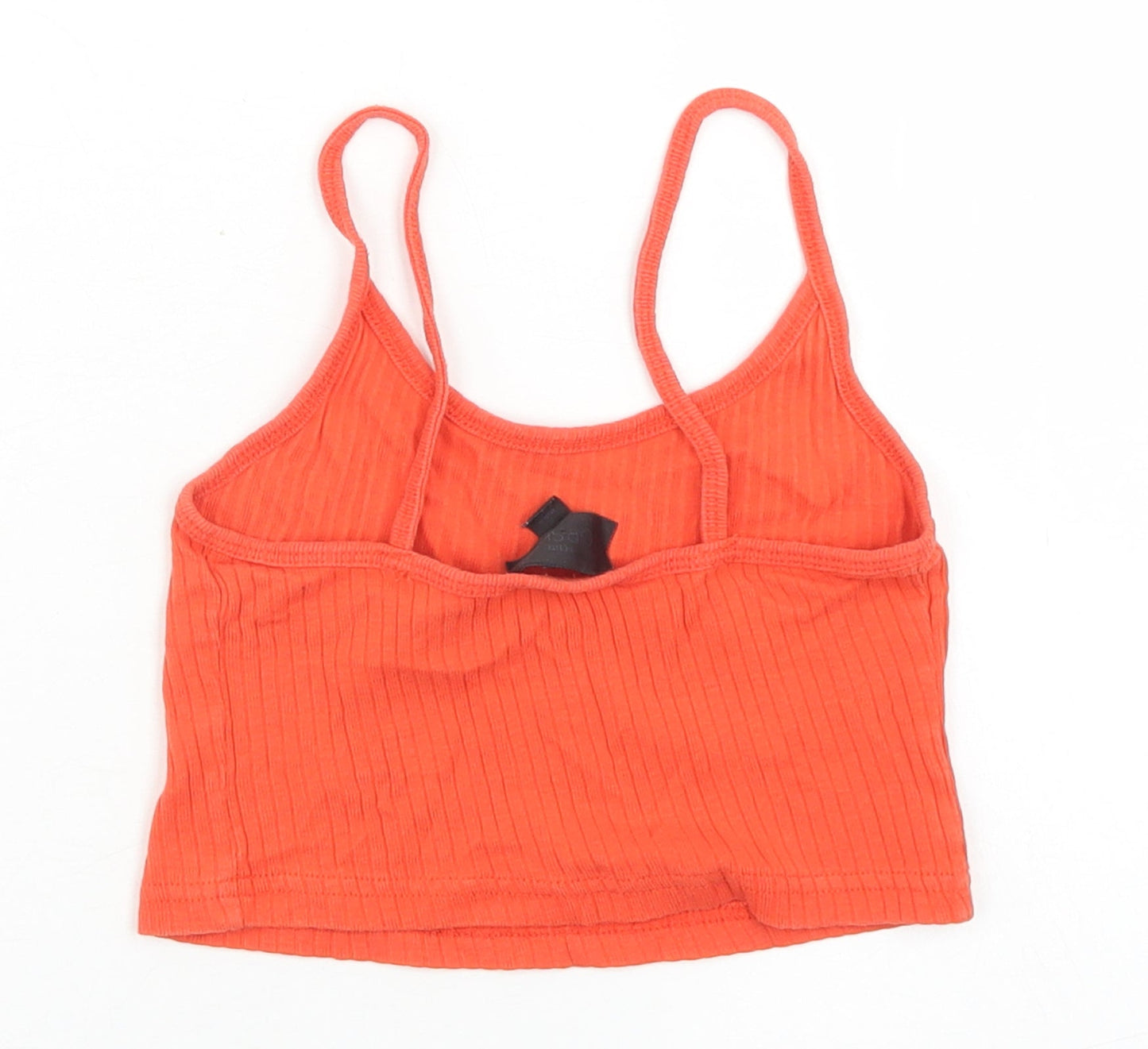 Womens UK Size 4 Topshop Orange Cropped Tank