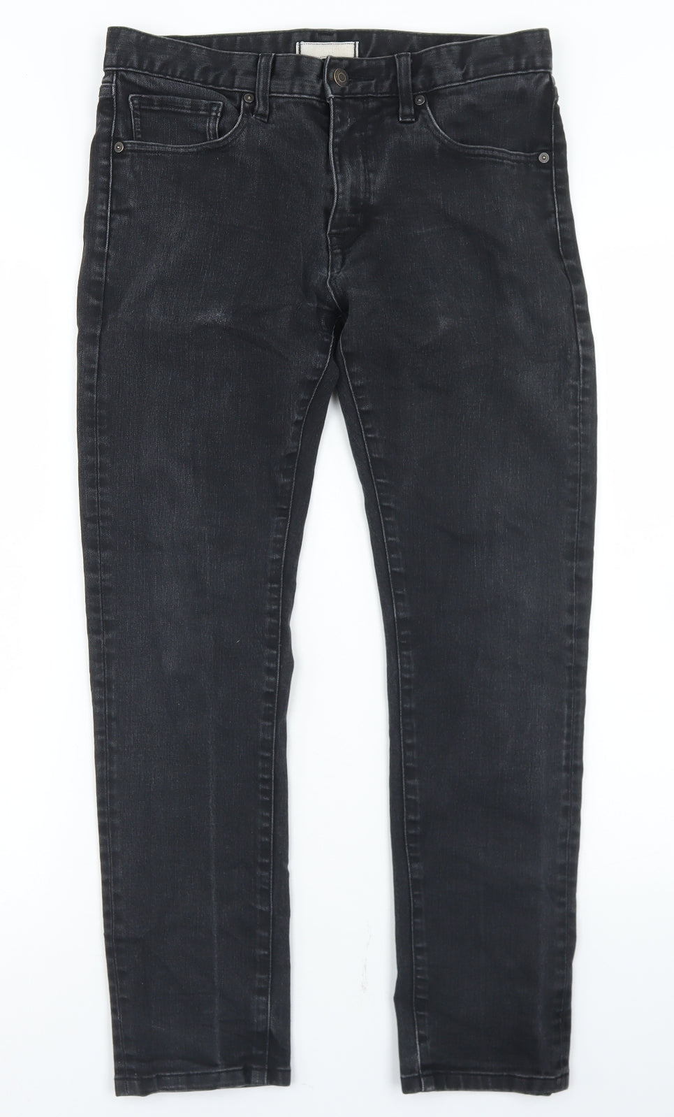 Uniqlo Womens Black  Cotton Straight Jeans Size 33 L26 in Regular Button