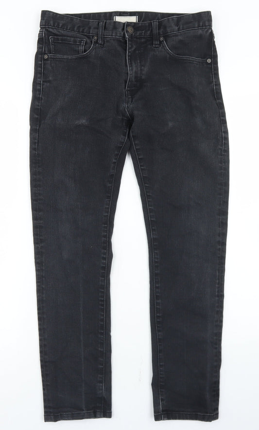 Uniqlo Womens Black  Cotton Straight Jeans Size 33 L26 in Regular Button