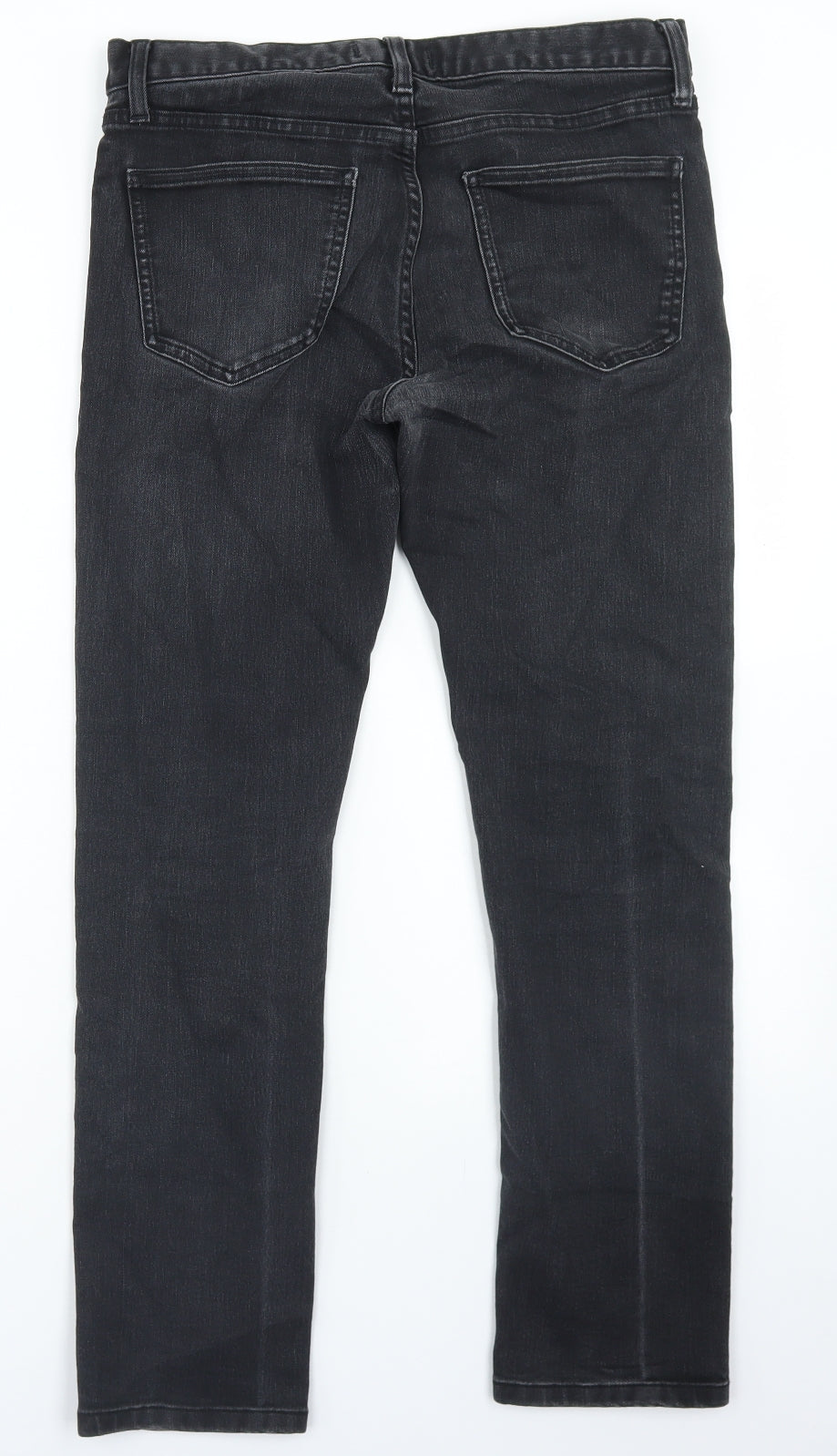 Uniqlo Womens Black  Cotton Straight Jeans Size 33 L26 in Regular Button