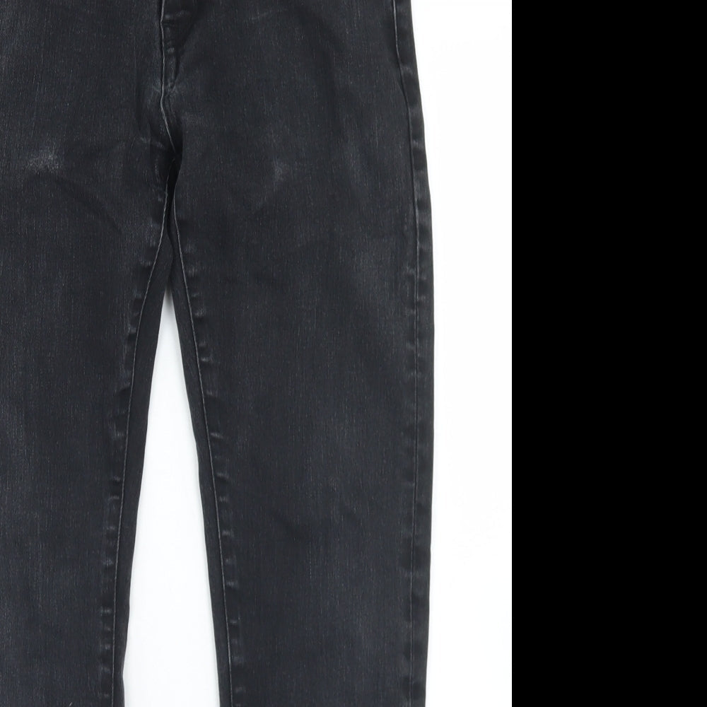 Uniqlo Womens Black  Cotton Straight Jeans Size 33 L26 in Regular Button