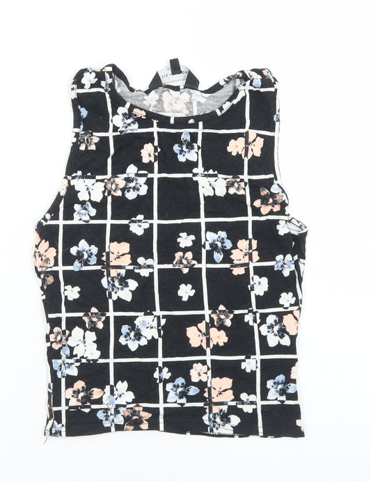 Womens UK Size 6 New Look Black Cropped Tank