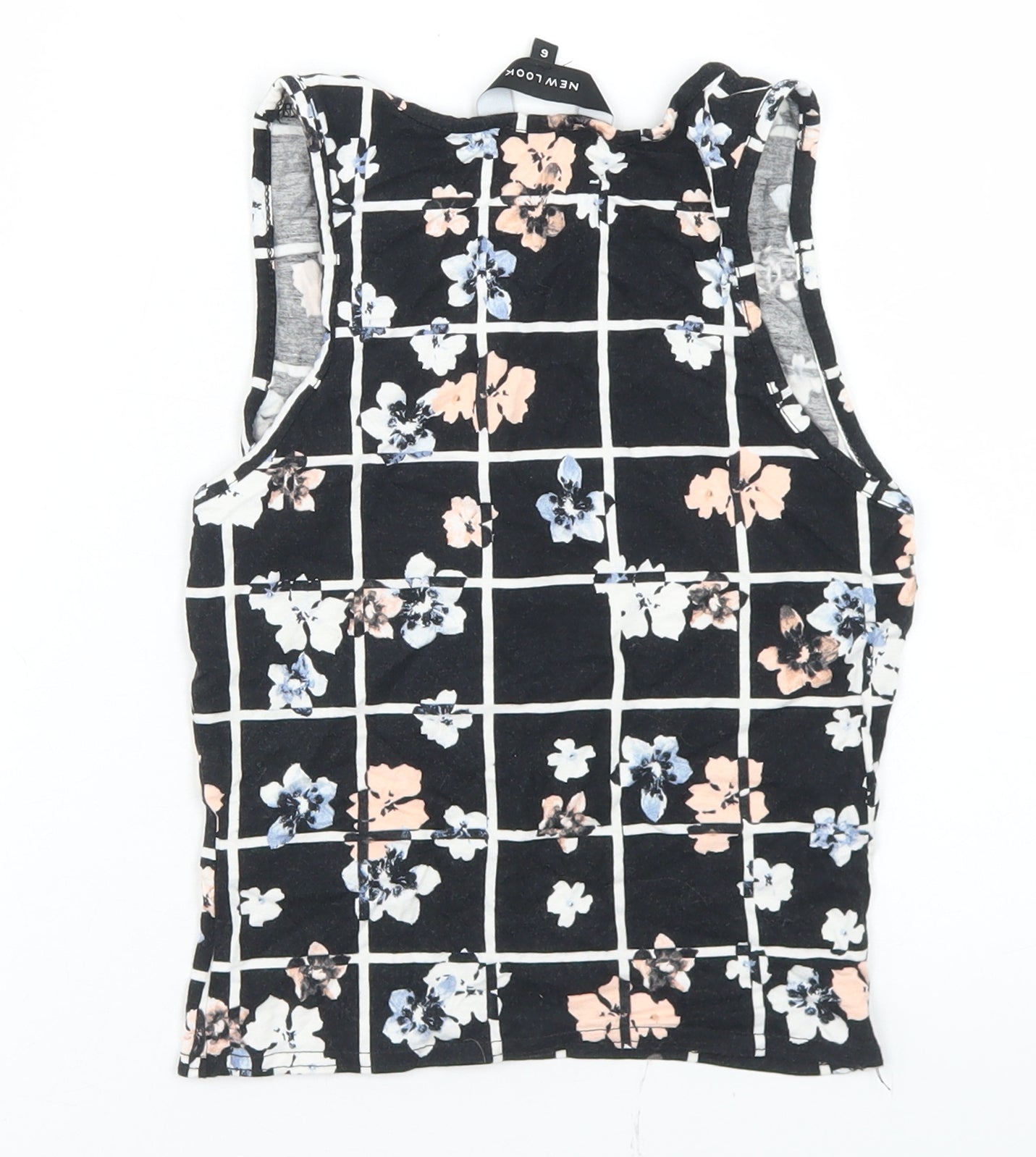 Womens UK Size 6 New Look Black Cropped Tank