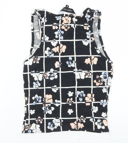 Womens UK Size 6 New Look Black Cropped Tank