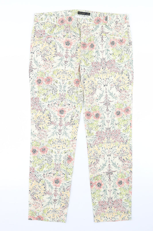 Womens UK Size 34 in Zara Regular Fit Dress Pants Multicoloured Trousers
