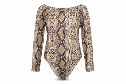 Womens UK Size 10 I SAW IT FIRST One-Piece Brown Bodysuit