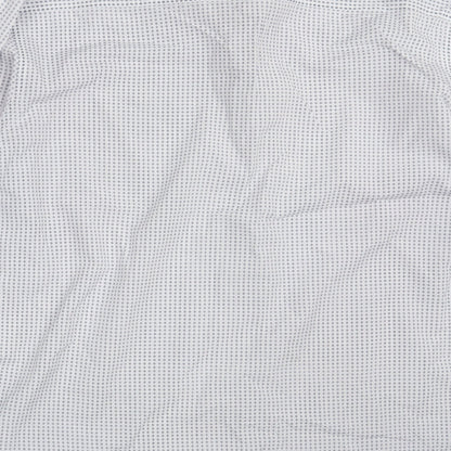 Retro Fire Mens White Geometric Polyester  Button-Up Size L Collared Button