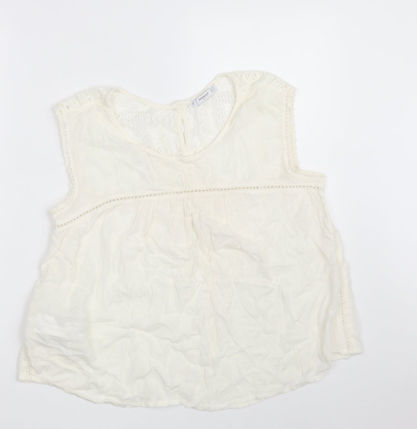 Womens UK Size M Mango Ivory Basic Blouse