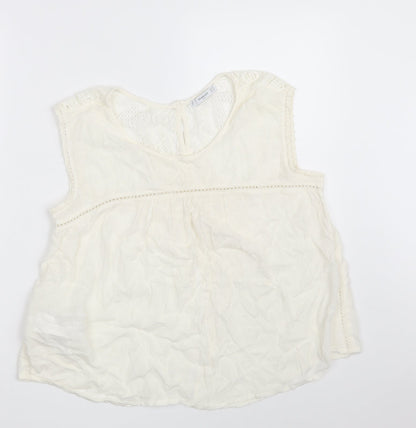 Womens UK Size M Mango Ivory Basic Blouse