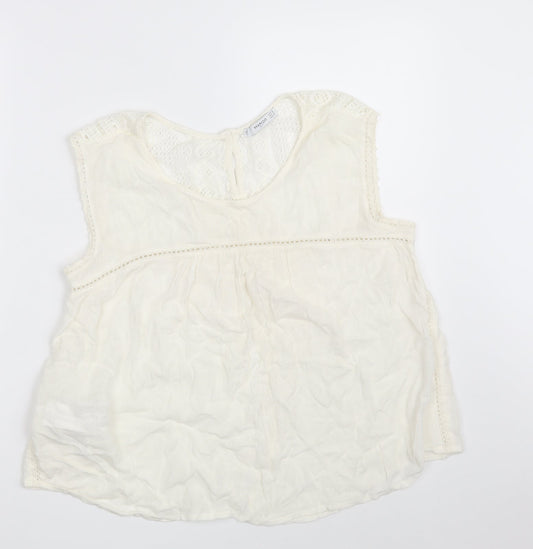 Womens UK Size M Mango Ivory Basic Blouse