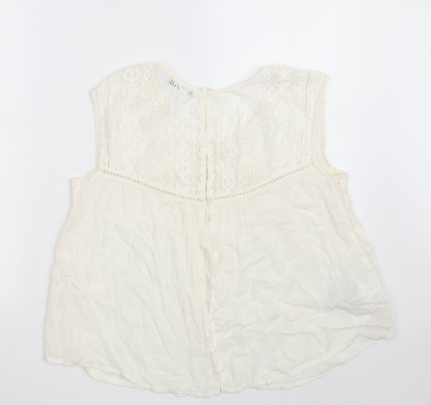 Womens UK Size M Mango Ivory Basic Blouse