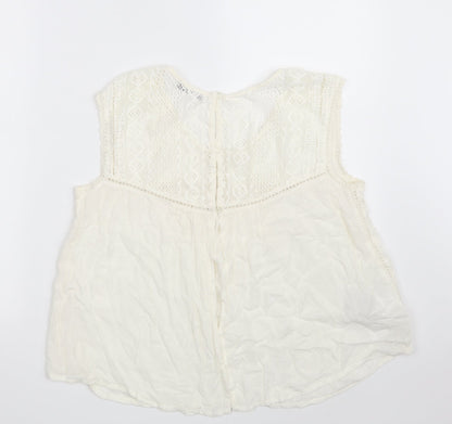 Womens UK Size M Mango Ivory Basic Blouse