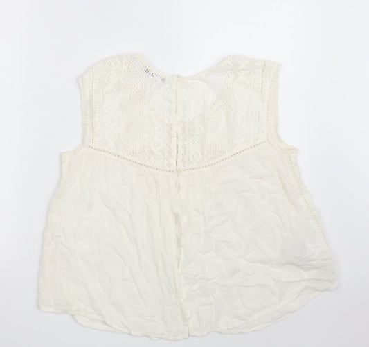 Womens UK Size M Mango Ivory Basic Blouse
