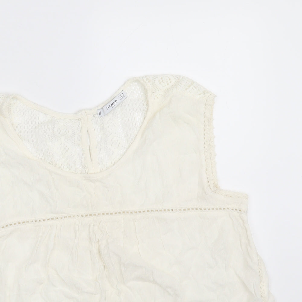 Womens UK Size M Mango Ivory Basic Blouse