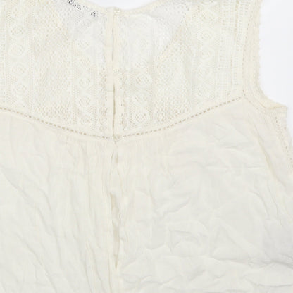 Womens UK Size M Mango Ivory Basic Blouse