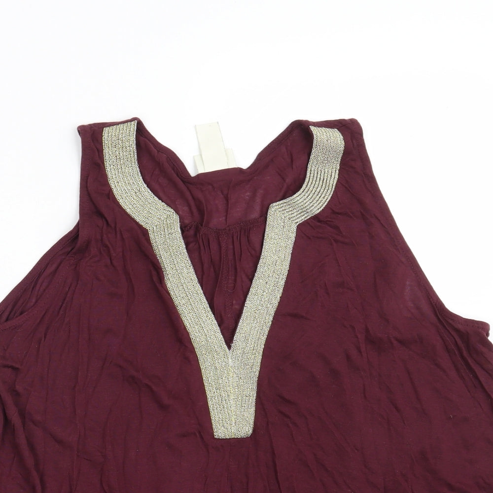 Womens UK Size M H&M Purple Basic Blouse