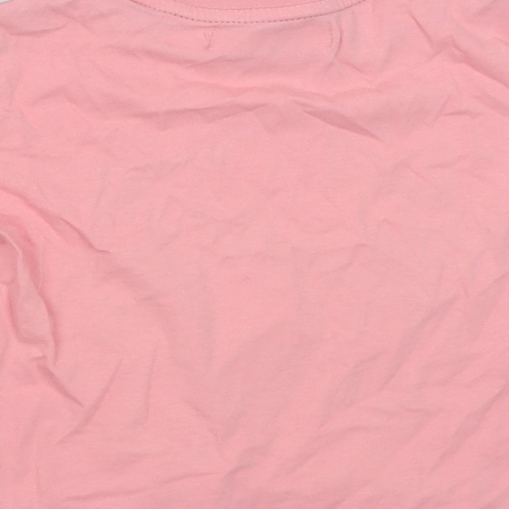 Pineapple Girls Pink  Cotton Cropped T-Shirt Size 5-6 Years Crew Neck Pullover