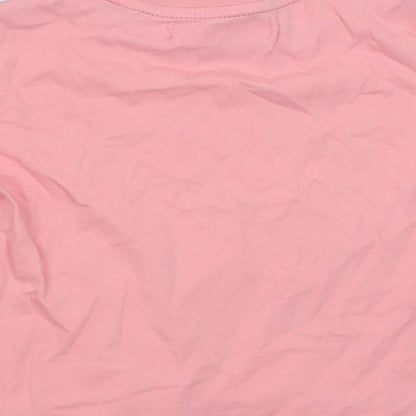 Pineapple Girls Pink  Cotton Cropped T-Shirt Size 5-6 Years Crew Neck Pullover