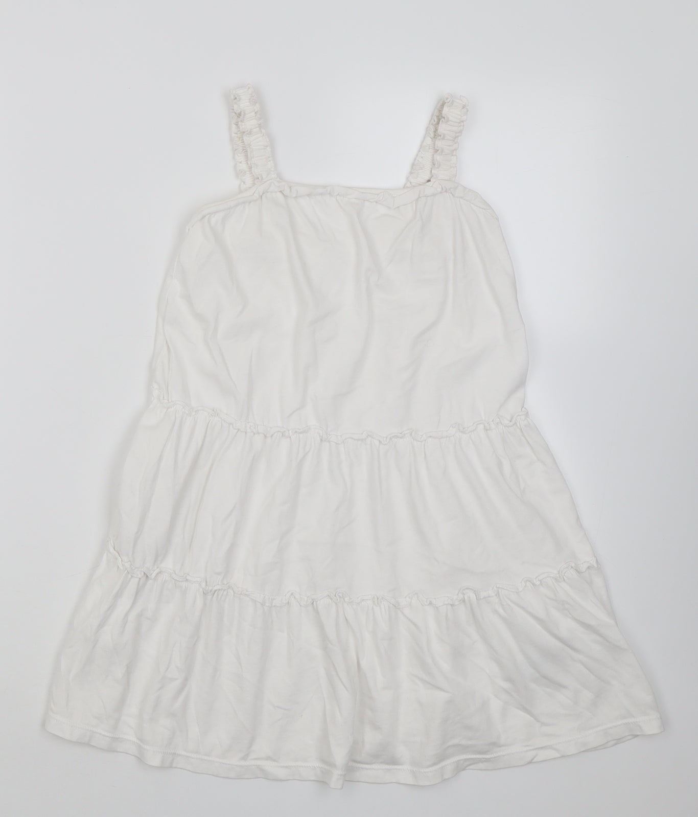 Marks and Spencer Girls White  Cotton A-Line  Size 5-6 Years  Square Neck Pullover
