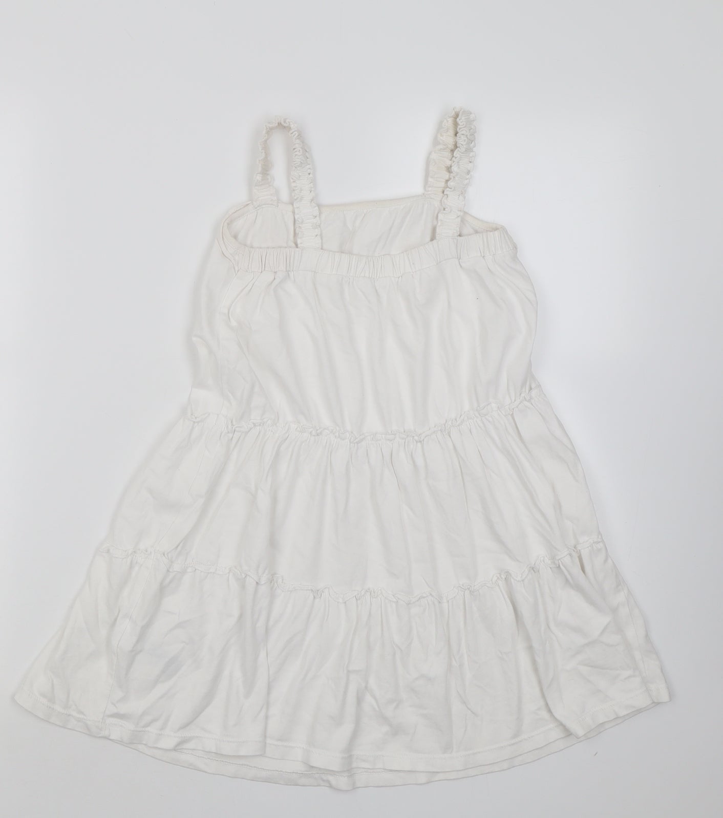 Marks and Spencer Girls White  Cotton A-Line  Size 5-6 Years  Square Neck Pullover