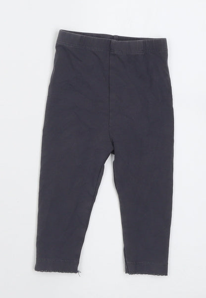 George Girls Grey  Cotton Capri Trousers Size 6-9 Months  Pullover