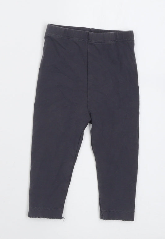 George Girls Grey  Cotton Capri Trousers Size 6-9 Months  Pullover