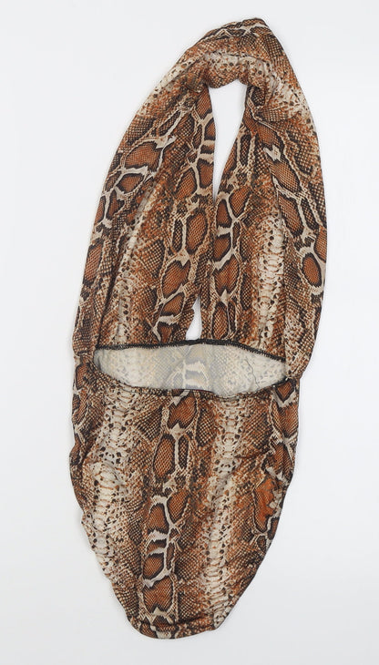 Edge Street Womens Orange Animal Print Polyester Bodysuit One-Piece Size 10  Tie - Open back