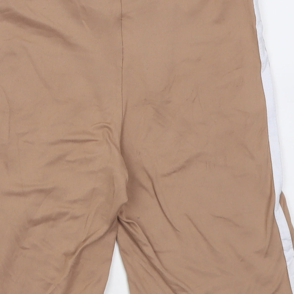 Brave Soul Womens Beige Striped Polyester Biker Shorts Size XS L7 in Regular Pull On