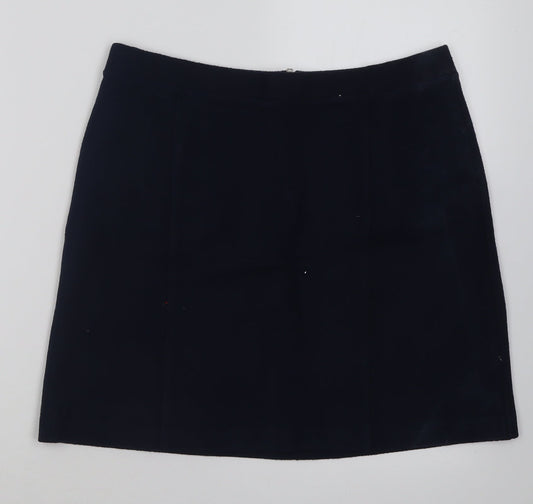 TU Womens Blue  Polyester A-Line Skirt Size 12   Zip