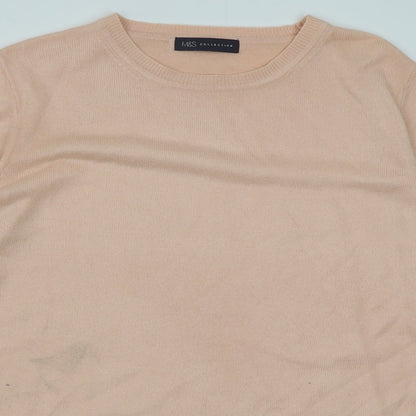 Primark Womens Pink Crew Neck  Acrylic Pullover Jumper Size 12