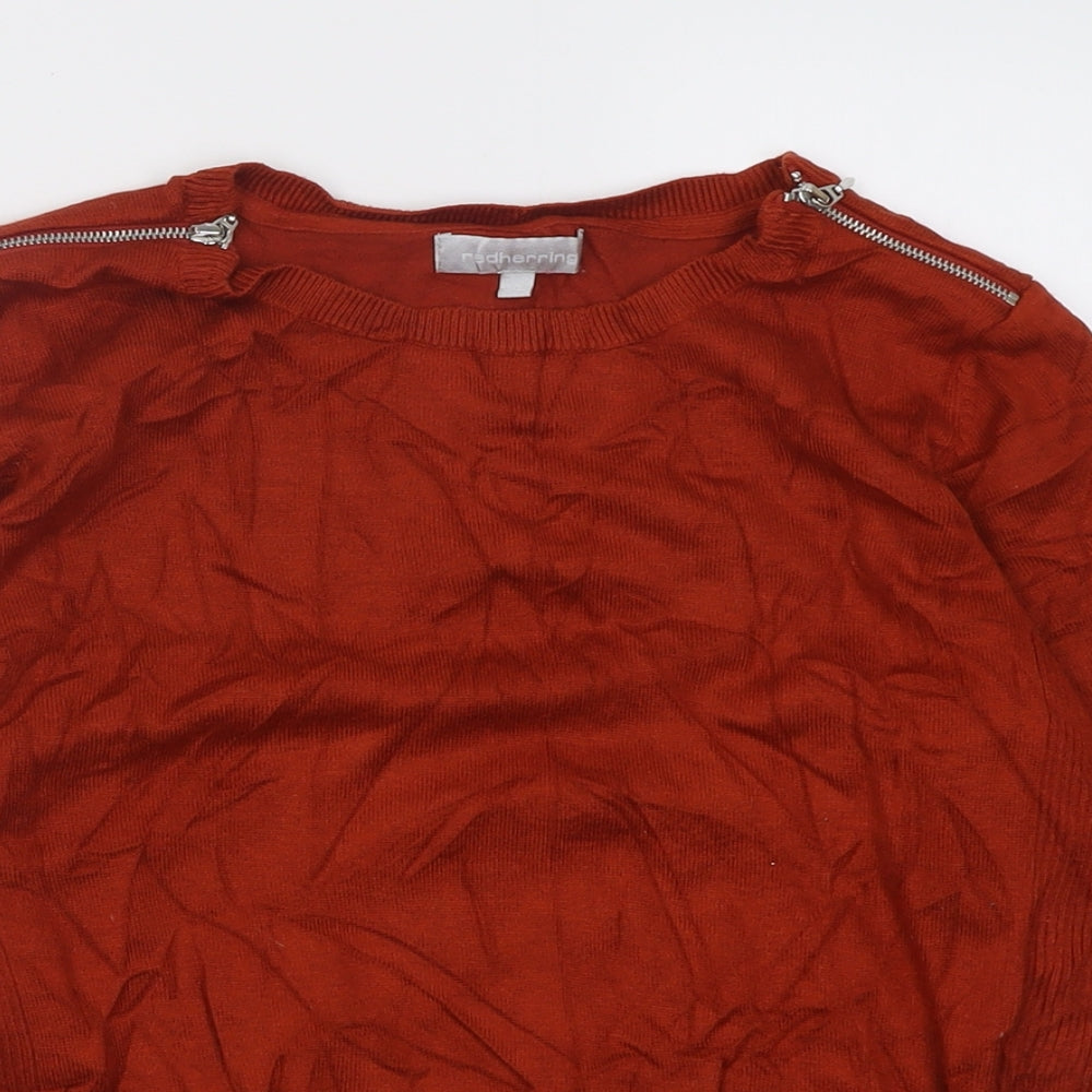 Womens UK Size 14 Red Herring Brown Pullover Jumper