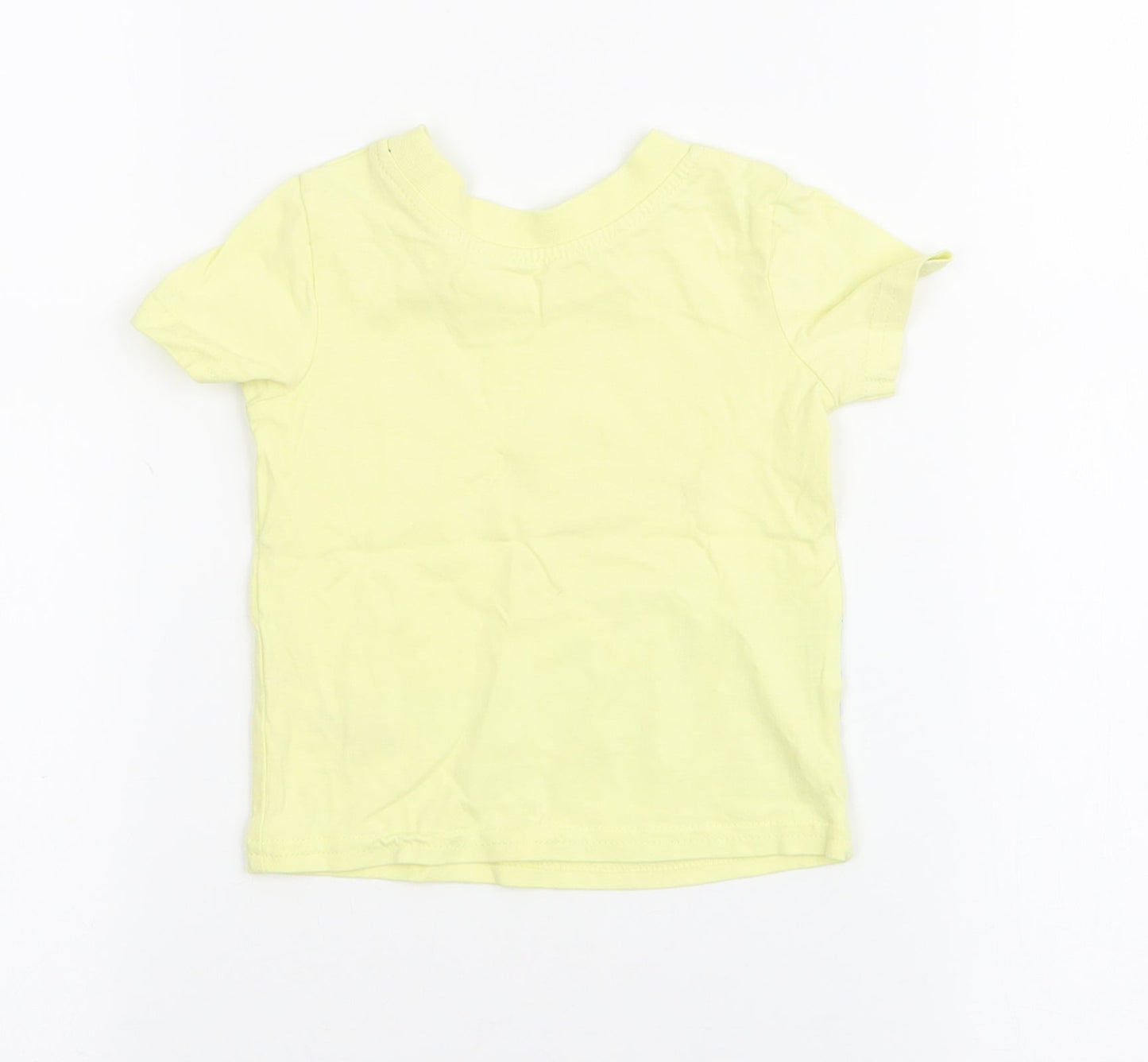 George Boys Yellow  100% Cotton Jersey T-Shirt Size 3-6 Months Round Neck Pullover - Crocodile