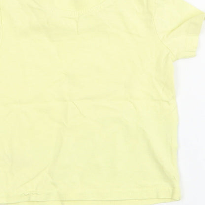 George Boys Yellow  100% Cotton Jersey T-Shirt Size 3-6 Months Round Neck Pullover - Crocodile