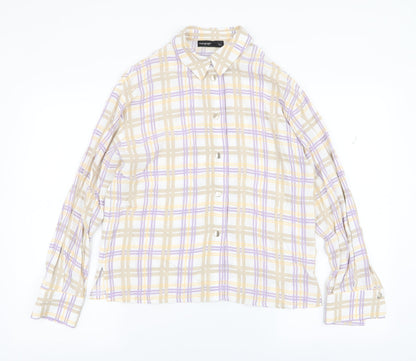 Autograph Womens Multicoloured Plaid Viscose Basic Blouse Size 8 Collared
