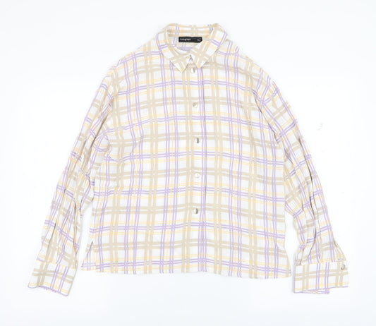 Autograph Womens Multicoloured Plaid Viscose Basic Blouse Size 8 Collared