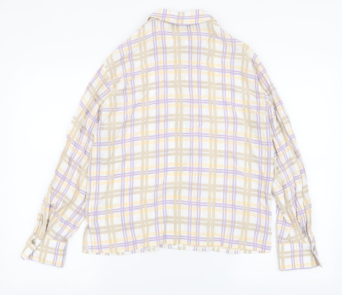 Autograph Womens Multicoloured Plaid Viscose Basic Blouse Size 8 Collared