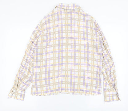 Autograph Womens Multicoloured Plaid Viscose Basic Blouse Size 8 Collared