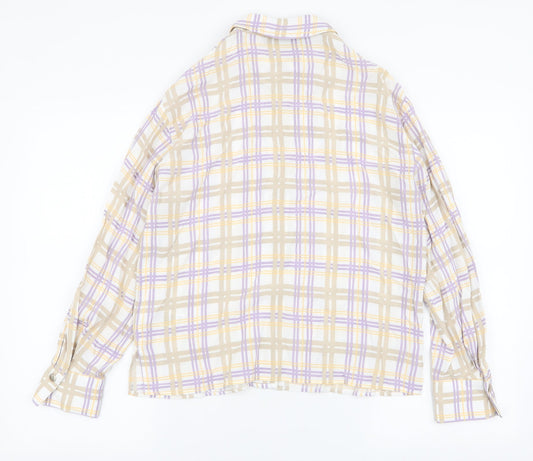 Autograph Womens Multicoloured Plaid Viscose Basic Blouse Size 8 Collared