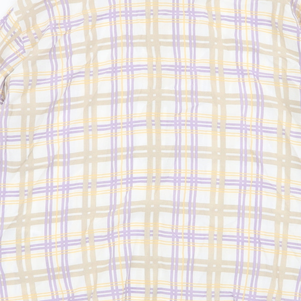 Autograph Womens Multicoloured Plaid Viscose Basic Blouse Size 8 Collared