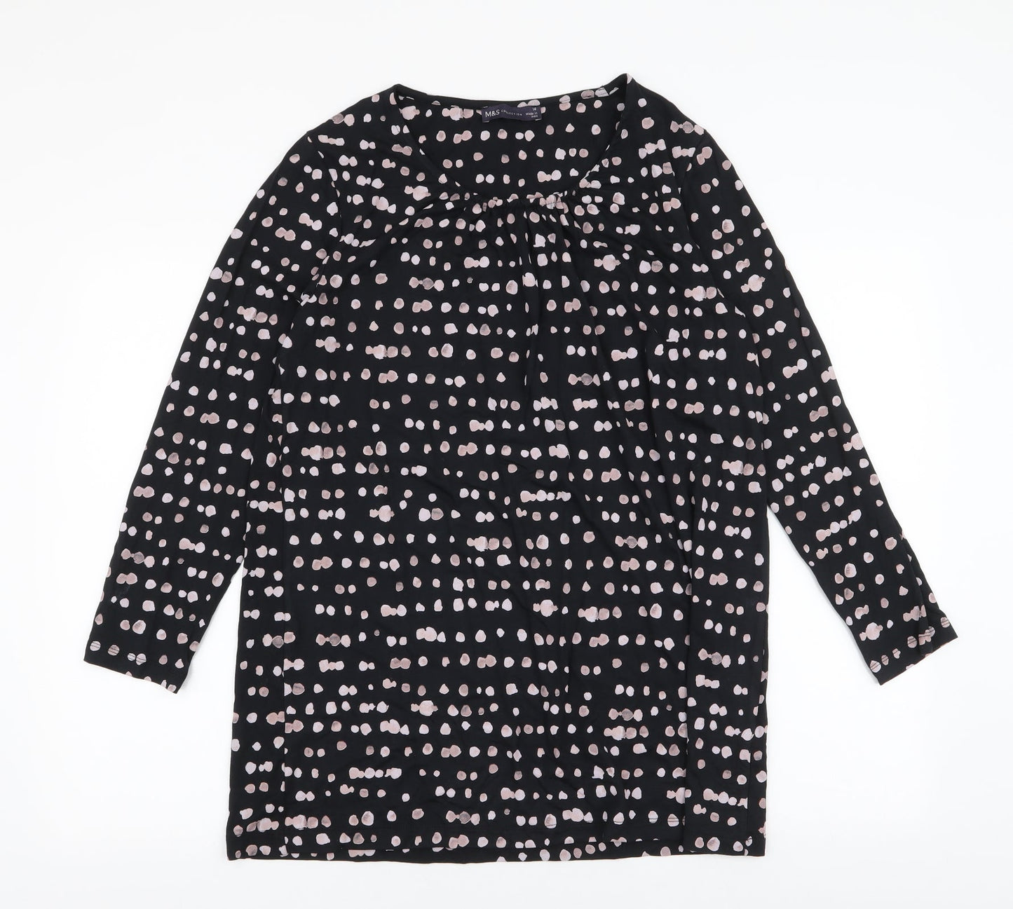 Womens UK Size 14 Marks and Spencer Black Jersey T-Shirt
