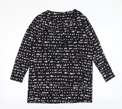 Womens UK Size 14 Marks and Spencer Black Jersey T-Shirt