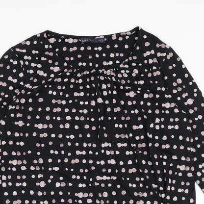 Womens UK Size 14 Marks and Spencer Black Jersey T-Shirt