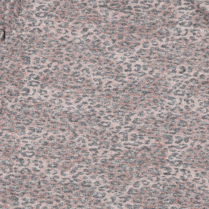 Marks and Spencer Womens Brown Round Neck Animal Print Viscose Pullover Jumper Size 10