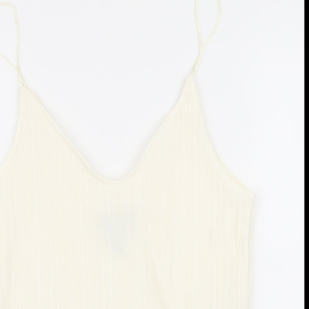 Womens UK Size 10 New Look Ivory Camisole Tank