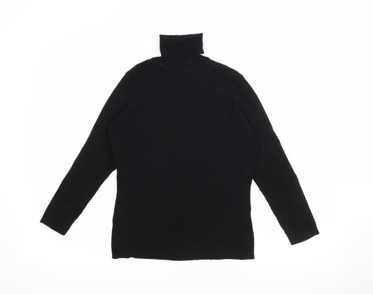 Linea Womens Black Roll Neck  Viscose Pullover Jumper Size M