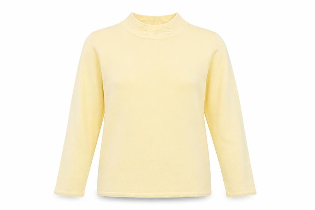 Bonmarché Womens Yellow High Neck Acrylic Pullover Jumper Size M