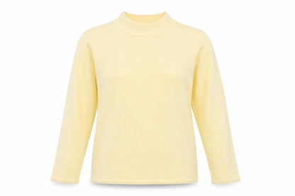 Bonmarché Womens Yellow High Neck Acrylic Pullover Jumper Size M