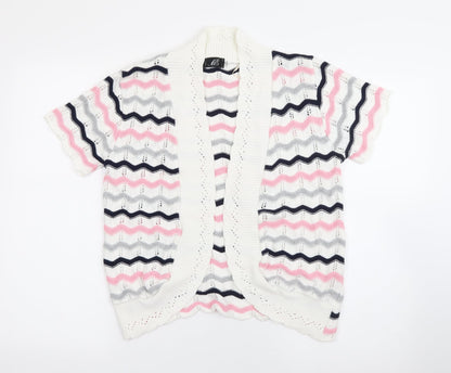 Womens UK Size L ME White Cardigan Jumper