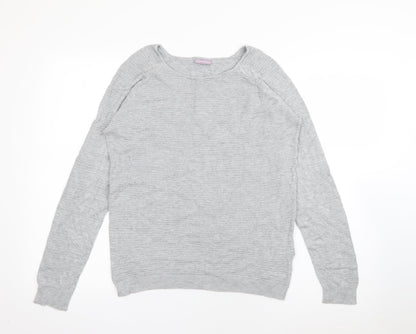 Avenue Womens Grey Round Neck  Viscose Pullover Jumper Size 14