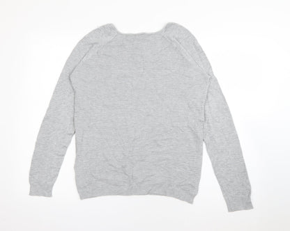 Avenue Womens Grey Round Neck  Viscose Pullover Jumper Size 14